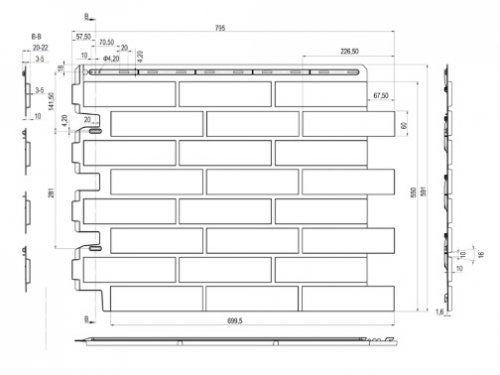Фасадная (цокольная) панель Альта Профиль Кирпич Рижский 05