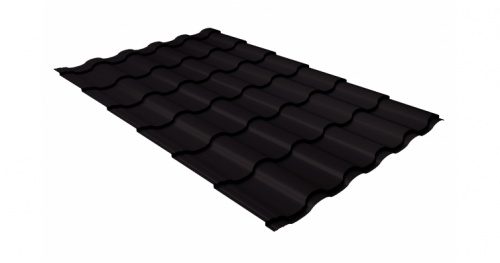 Металлочерепица Grandline Кредо 0.5 Velur X RAL 8022 черно-коричневый
