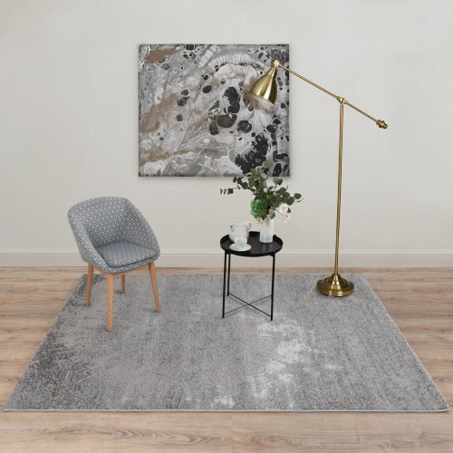 Турецкий ковер Almira HE419 L.Grey/Grey 1,5x0,8 м прямоугольный
