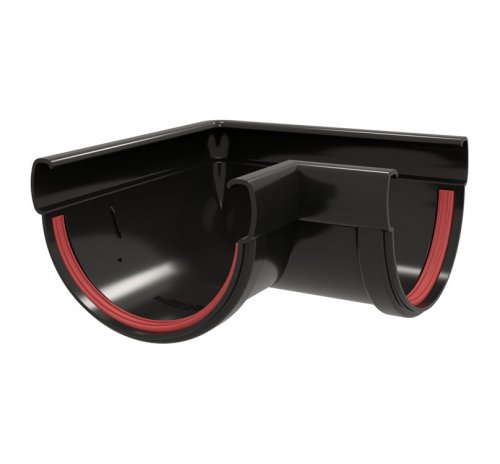 Угол желоба 90 град.Классика 120 ПВХ GL черный RAL 9005