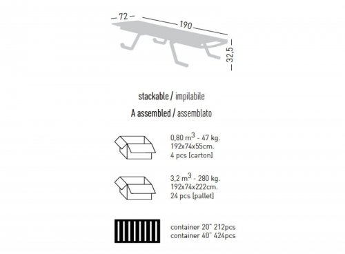 Шезлонг металлический Podio синий