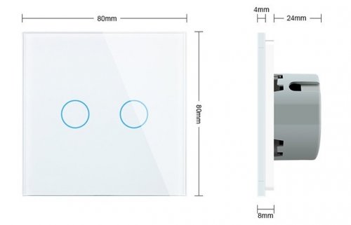 WiFi Сенсорный двухлинейный проходной выключатель Livolo ZigBee (белый) VL-C702SZ-11