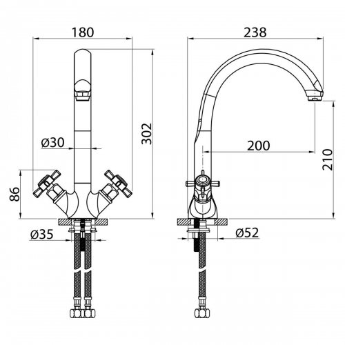 Смеситель Elghansa Praktic Chrome 5902660 для кухни хром