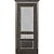 Межкомнатная дверь Porte Vista Классика Вена черная патина со стеклом версачи