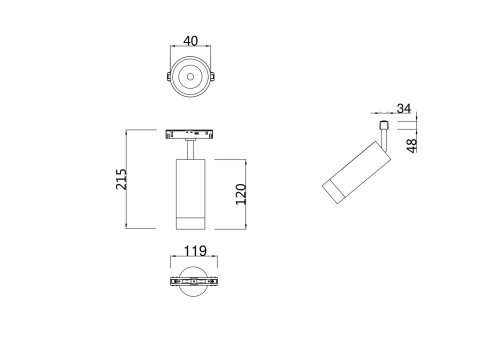Трековый светильник Technical Focus LED  TR019-2-7W4K-MG 7W матовое золото