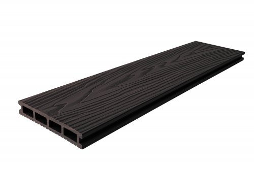 Террасная доска T-DECKS Premium 3D Optima Classic+Solo, без обработки, 4000х150х25мм, цвет венге