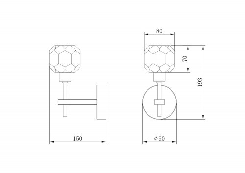 Настенный светильник (бра) Freya Grace FR5114WL-01BZ