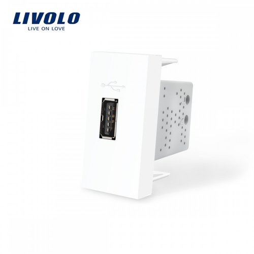 Модуль розетки USB Livolo белая VL-C7-1USB-11