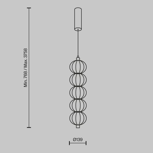 Подвесной светильник Maytoni Golden Cage MOD216PL-L10G3K 17W золото