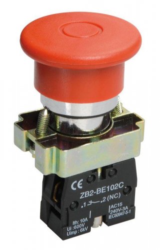 Кнопка LAY5-BT42 "I-O" аварийн. с фикс. красн. ИЭК BBG80-BT-K04
